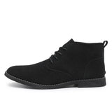Autumn Retro Men's Dress Shoes Casual Ankle Boots Pointed Suede Leather zapatos hombre vestir MartLion black D77 39 CHINA