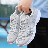 Men's Sneakers Casual Shoes Tenis Luxury Trainer Race Breathable Loafers Running MartLion Gray-3 38 