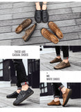 Men's Casual Shoes Leather Outdoor Walking Sneakers Leisure Vacation Soft Driving Mart Lion   