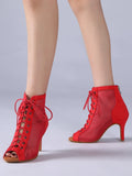 Dance women Winter Shoes Salsa Dance High Heels Ankle Boots Shoes Tango MartLion   