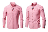 Casual Cotton Soft Thin Men's Shirts Slim Fit Luxury Long Sleeve Shirt Lapels Outwear Streetwear MartLion   