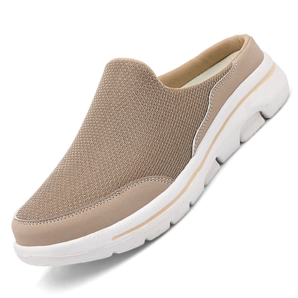 Men's half slippers Summer breathable mesh shoes Outdoor casual walking Large flat light mesh slippers Sandals MartLion   