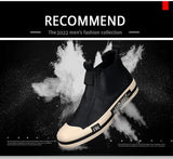 Autumn Leather Casual Sneakers Men's Yellow High Top Shoes Leather Moccasins Loafers MartLion   