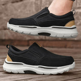 Leather Men's Casual Shoes Brown Black Slip On Sneakers Outdoor Jogging Lightweight Running Sport Mart Lion   