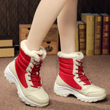 Women's Winter Boots Thick Sole Sloping Heel Ankle Outdoor Light Plush Warm Cotton Shoes MartLion   