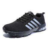 Running Shoes Men's Sneakers Fitness Breathable Air Cushion Outdoor Platform Flying Woven Lace-Up Shoes Sports Mart Lion   