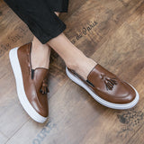 Flat Sole Leather casual shoes men's Slip loafers Leisure Spring Footwear Mart Lion   