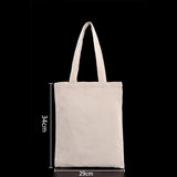 Women Men Handbags Canvas Tote bags Reusable Cotton grocery High capacity Shopping Bag MartLion White 29x34cm  