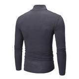  Autumn Winter Men's Thermal Long Sleeve Roll Turtleneck T-Shirt Solid Color Tops Slim Basic Stretch Tee Top MartLion - Mart Lion
