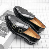 Men's formal shoes Split leather dress Slip loafers Elegant Social Mart Lion   