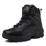 Men's Army Boots Tactical  Military Desert Waterproof  Ankle Outdoor Combat Work Safety Shoes Hiking MartLion black 39 