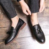 Slip On Men's Loafers Microfiber Leather Dress Shoes Formal Footwear Mart Lion   