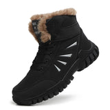 Winter Warm Non-slip Snow Boots Tactical Military Desert Combat Boots Waterproof Walking Shoes Cotton Men's MartLion black 35 
