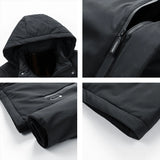  Winter Men's Plush Thicken Windproof Hooded Jackets Winter Warm Detachable Hat Men's Jackets Coat MartLion - Mart Lion