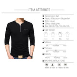 Autumn T Shirt Men's Oversize Oversized Long Sleeve Henry Collar Cotton Slim Fit Tops Mart Lion   