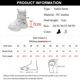 Chunky Platform Vulcanized Shoes Women Spring Lace-Up Non-Slip Motorcycle Boots Breathable Thick Bottom MartLion   