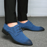 Men's Casual Shoes Lace-up Suede Leather Light Driving Flats Classic Retro Oxfords Mart Lion   