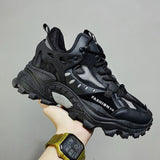 Men's Vulcanized  Luxury Sneakers Harajuku Shoes Chunky Platform Running Zapatos Hombre Mart Lion Black 39 