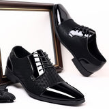 Men's Dress Shoes Breathable Casual Formal Wedding Party Dress Flats Lace Up Loafers Casual Mart Lion   