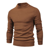 Winter Turtleneck Thick Men's Sweaters Casual Turtle Neck Solid Color Warm Slim Turtleneck Sweaters Pullover Mart Lion MD001-Coffee Size S 50-55kg 