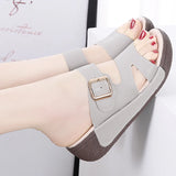 Women's Wedge Heeled Sandals Casual Open Toe Platform Slipper Slip Heel Height 4.0cm MartLion   