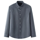 Men's Oxford Long Sleeve Plaid Striped Shirt 100% Cotton Soft  Spring Autumn Clothing Casual Dress Mart Lion 2216 38 S 