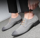 Men's Casual Shoes Lace-up Suede Leather Light Driving Flats Classic Retro Oxfords Mart Lion   