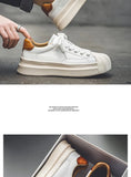 Brown Shell Toe Shoes Men's Designer Low Leather Sneakers Breathable Vulcanized de hombre MartLion   