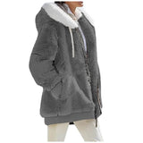 Winter Women's Coat Casual Hooded Zipper Lady Clothes Cashmere Female Fleece Jacket Solid Color Ladies Coats MartLion   