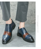 Mixed Color Dress Shoes Men's Pointed Toes Leather Social Zapatos De Vestir Hombre MartLion   