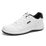 Leather Men's Shoes Sneakers Light Casual Breathable Leisure Outdoor Non-slip Vulcanzed Mart Lion White 38 