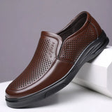 Genuine Leather Shoes Men's Summer Footwear Cow Leather Casual Black MartLion brown 7 