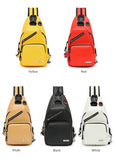 Fengdong women mini yellow backpack leather chest bag sling messenger bags female sports travel bagpack crossbody Mart Lion   