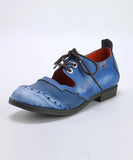 Women's Handmade Leather Sandals With Open Backs MartLion Blue 36 