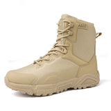 Men's Boots Military Tactical Special Force Leather Waterproof Desert Combat Army Ankle Boot Sneakers MartLion Beige 39 
