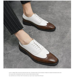 Patchwork Leather Dress Shoes Men's Brouge Casual Formal Elegant Sapato Social Masculino Mart Lion   