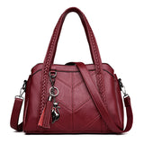 Women Leather Luxury Handbags Designer Big Capacity Tote Vintage female Hand Crossbody Top-Handle Shoulder Mart Lion Red 31cm x 11cm x 22cm 