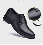 Men's leather shoes dress all-match casual shock-absorbing wear-resistant oversized Mart Lion   