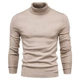 Autumn Winter Casual Men's Solid Color Pullover Turtleneck Casual Knit Sweater MartLion 2 M 