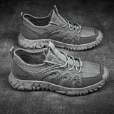 Casual Hiking Shoes Men's Outdoor Breathable Mesh Non-Slip Running Shoes Lace Up Sneakers MartLion   