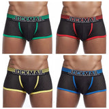 Classic Men's Underwear Sporty Breathable Mesh Boxer Briefs Transparent Underpants Gay Sissy Shorts MartLion   