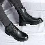 Men's English Style Thick Sole Design Men Boots  Layer Leather Casual Boots