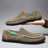 Canvas Shoes Men's Dude Shoes Slip-ons Summer Non-Leather Casual Flats Breathable Hombre MartLion   