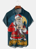 Christmas Snowman Claus Anime Pattern Hawaiian Shirt For Men Casual Short Sleeve Summer MartLion E01-jdcs00903 XXL 