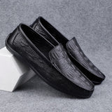 Super Soft Men's Moccasins Slip On Loafers Flats Casual Footwear Crocodile Microfiber Leather Shoes Mart Lion   