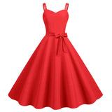 dresses for weddings as a guest formal Spaghetti Strap large Hem Solid Color midi with bowknot Back Zipper Elegant MartLion Red S United States