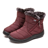 Snow Women Boots Women's Boots Waterproof Women Shoes Zipper Shoes Woman MartLion RedK05 35 