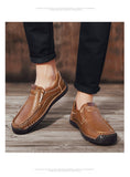 Men's Outdoor Casual Leather Shoes Handmade British Shoes Non-Slip Sole