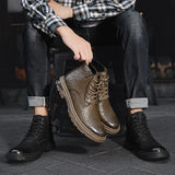 British Style Men's Interview Formal Boots High-end Short Winter Trend High Top Shoes MartLion   