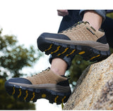 Men's Hiking Shoes Outdoor Anti Slip Hiking Boots Trekking Lace-Up Mountain Climbing Mart Lion   